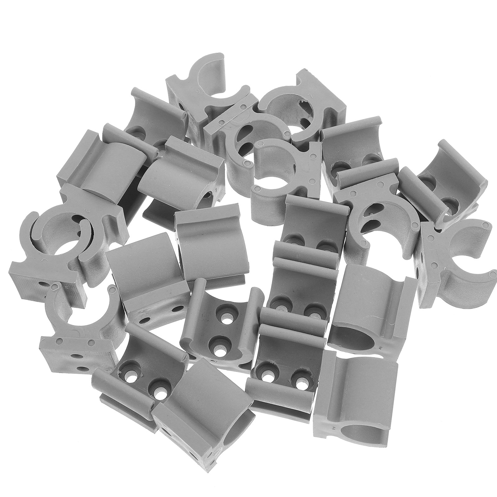 Plastic Pipe Clip - 24 ชิ้น คลิปยึดท่อพลาสติกรูปตัวยูสำหรับเก้าอี้รถเข็นและเก้าอี้สุขภัณฑ์ สีเทา สำหรับติดตั้งเบาะนั่ง