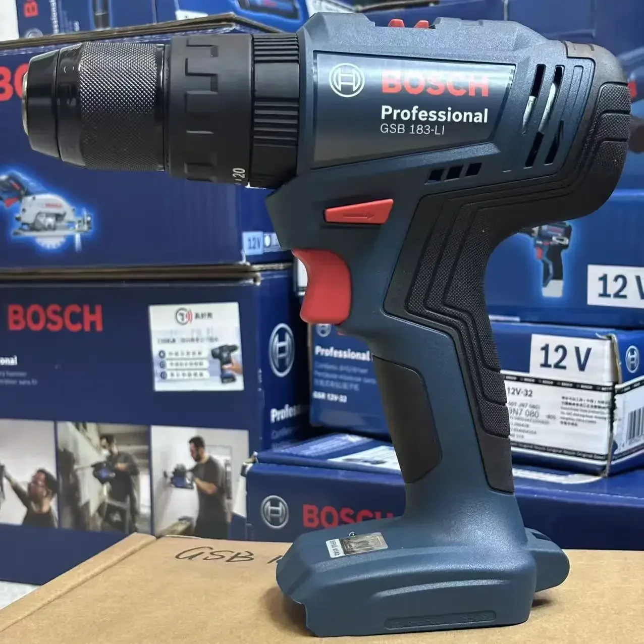 Bosch Drill Gsb 18V - สว่านกระแทกไร้แปรงถ่าน Bosch GSB 183-LI 18V 56Nm